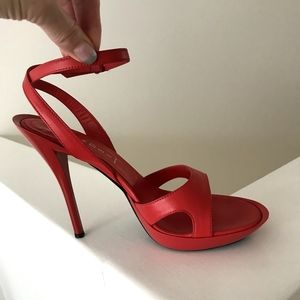 Casadei Red Ankle Strap Sandals